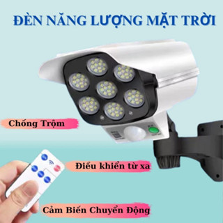 Đèn Năng Lượng Mặt Trời Giả Camera Ngoài Trời Tự Động BẬT TẮT Chống Trộm, Chống Nước IP67 Có Điều Khiển