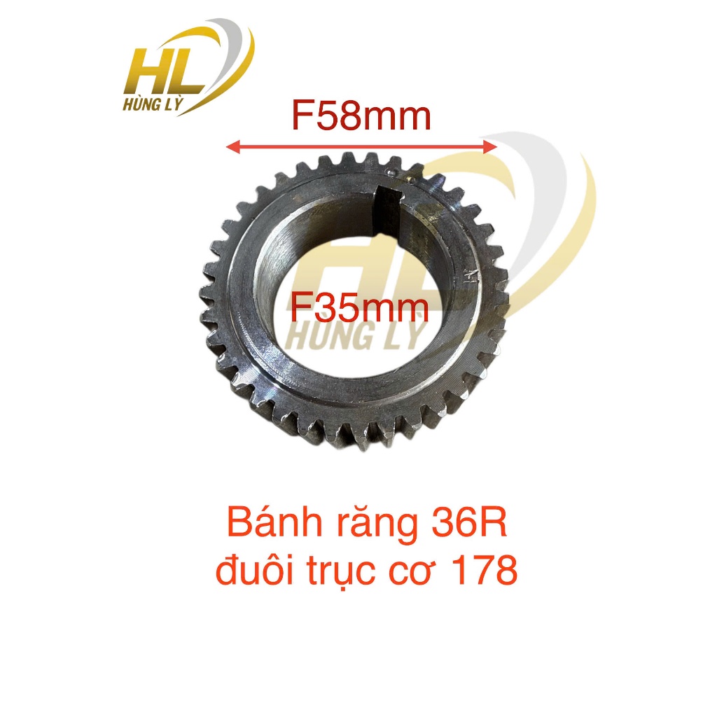 Bánh Răng 36R Đuôi Trục cơ 178 lắp cho máy cày điện máy hùng lỳ