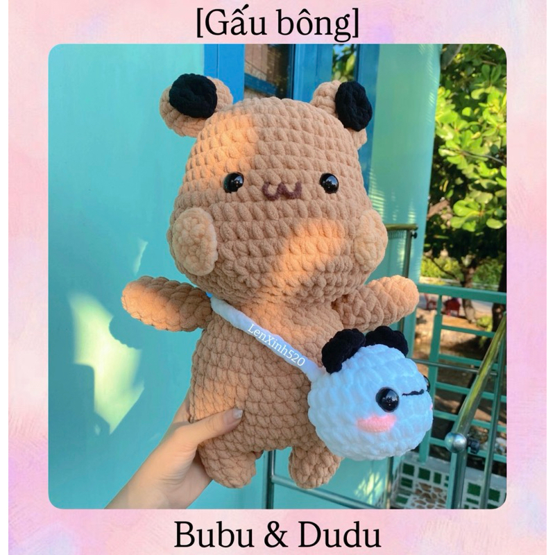 [Gấu bông len] Bubu & Dudu to (Quà tặng handmade)