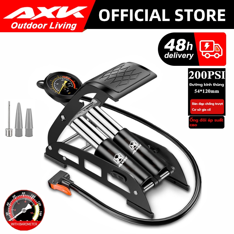 Bơm xe máy đạp chân AXK hơi xe đạp ô tô khỏe nhanh đầy hơi，Phụ kiện xe đạp
