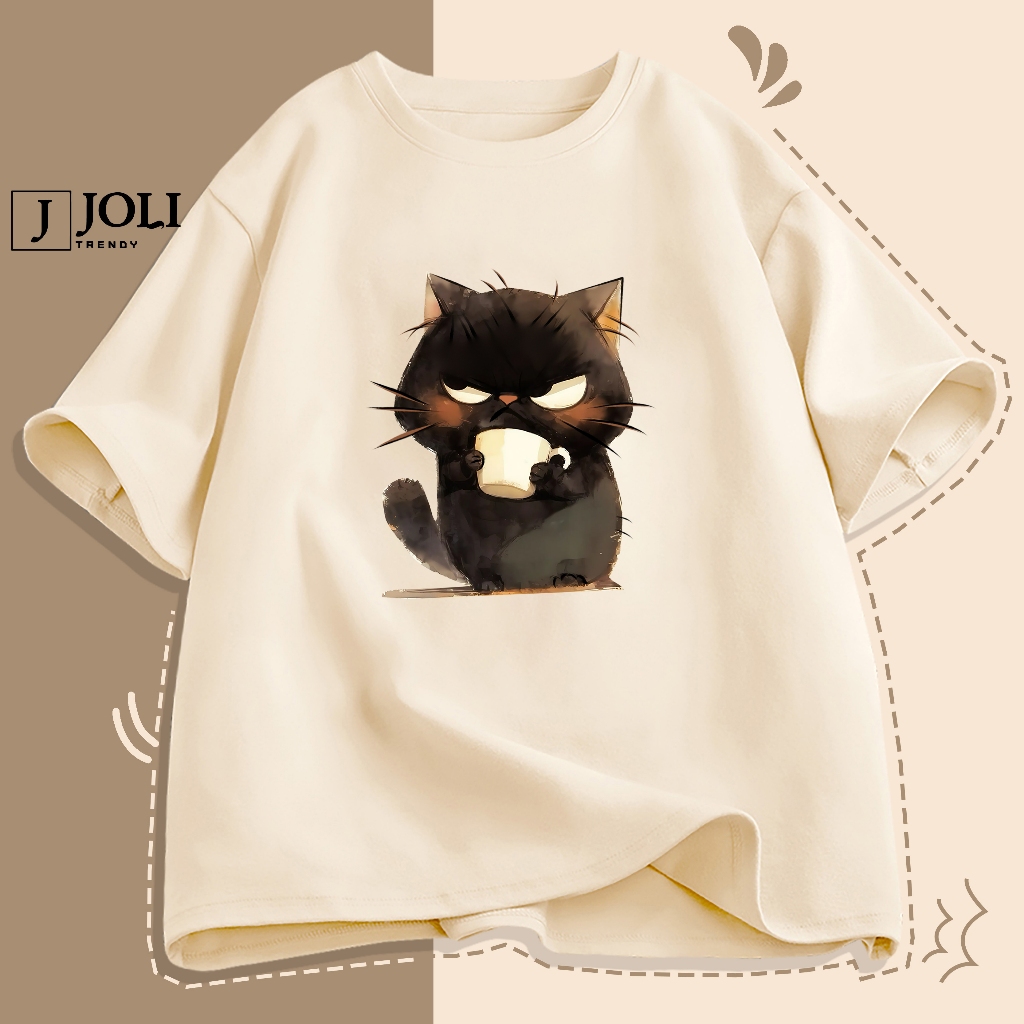 Áo Thun Nam Nữ Unisex Tay Lỡ By JOLI Mã TN Cat&Meow In Hình Chất Cotton Form Rộng Phong Cách Ulzzang J Joli Trendy | BigBuy360 - bigbuy360.vn