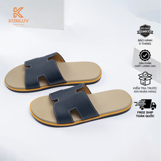  Dép HM Nam Nữ MS38 Chính Hãng Cao Cấp Sandal Quai Ngang Da Microfiber Sang Trọng Thời Trang Đi Làm Đi Chơi 