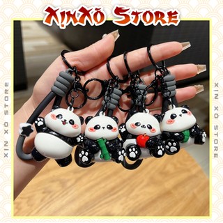 Móc khóa Gấu Trúc dễ thương MK02, Móc khóa gấu trúc nhảy múa mạ điện cao cấp - XỊN XÒ Store
