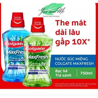 (500ml/ 750ml) Nước súc miệng Colgate Plax/ MaxFresh bạc hà/ trà xanh/ than hoạt tính