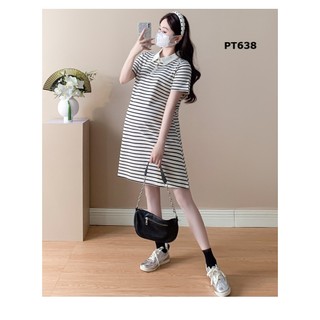  Váy bầu đầm bầu Hàn Quốc kiểu dáng body tôn dáng chất liệu len montoghi mềm và co giãn PT638 