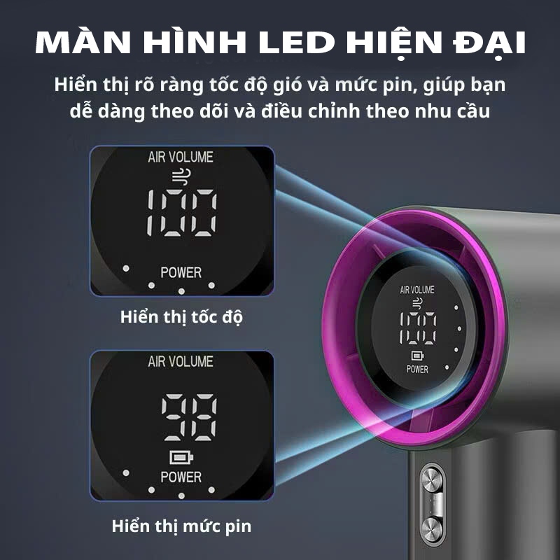 Quạt cầm tay mini M8 Pro 4000mAh gió mạnh 100 tốc độ di động có thể sạc turbo phản lực màn hình hiển thị pin | BigBuy360 - bigbuy360.vn