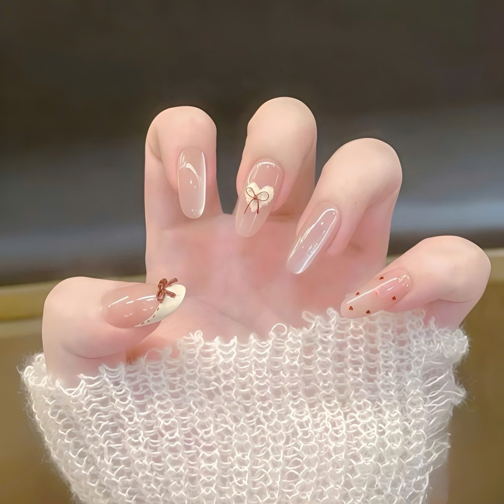 ( ĐỒNG GIÁ ) 29K - Bộ 24pcs nails Charm Nơ, đá, siêu đẹp, tặng kèm lọ keo dán nước + miếng dán silic