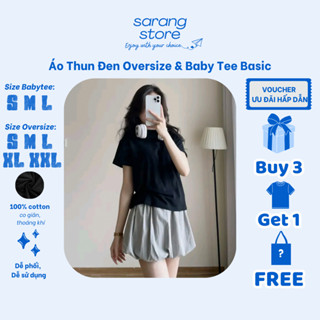 Áo Thun Oversize & Baby Tee Basic, Chất Cotton Đen Mát Mịn, Form Rộng & Fit Dáng