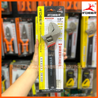 Mỏ lết 10" 250mm [CHÍNH HÃNG] R'DEER thép hợp kim CRV bền bỉ cao cấp - tay cầm bọc dạ chống trượt