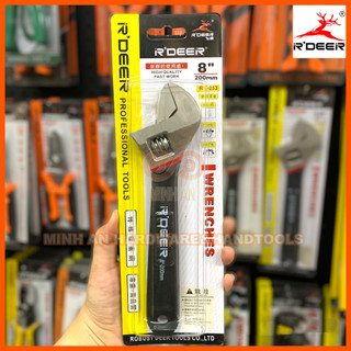 Mỏ lết 10" 250mm [CHÍNH HÃNG] R'DEER thép hợp kim CRV bền bỉ cao cấp - tay cầm bọc dạ chống trượt