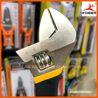 Mỏ lết 10" 250mm [CHÍNH HÃNG] R'DEER thép hợp kim CRV bền bỉ cao cấp - tay cầm bọc dạ chống trượt