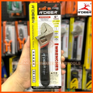 Mỏ lết 10" 250mm [CHÍNH HÃNG] R'DEER thép hợp kim CRV bền bỉ cao cấp - tay cầm bọc dạ chống trượt