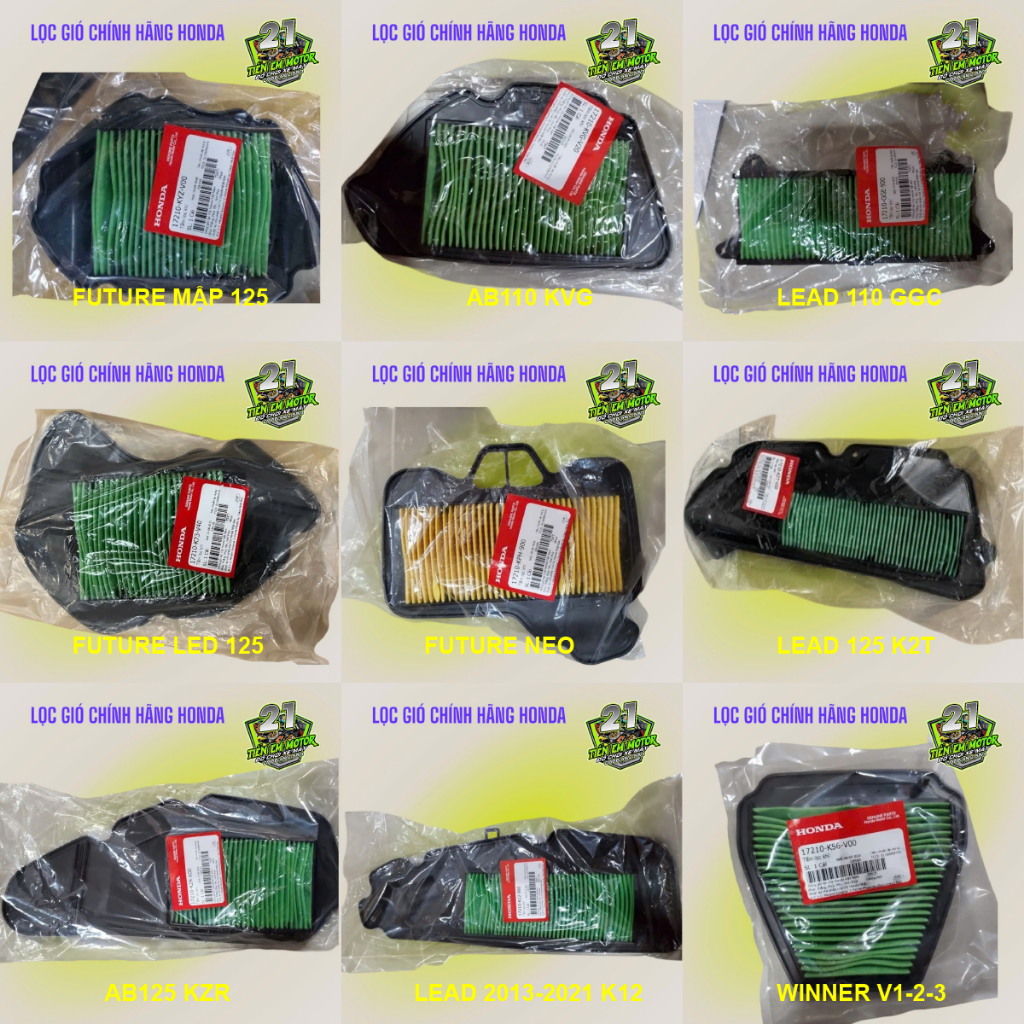 [Thành Sơn Center] Lọc gió chính hãng Honda Air Blade, SHmode, SH, Lead, Vision, Click, Future, Wave, Dr, Rsx
