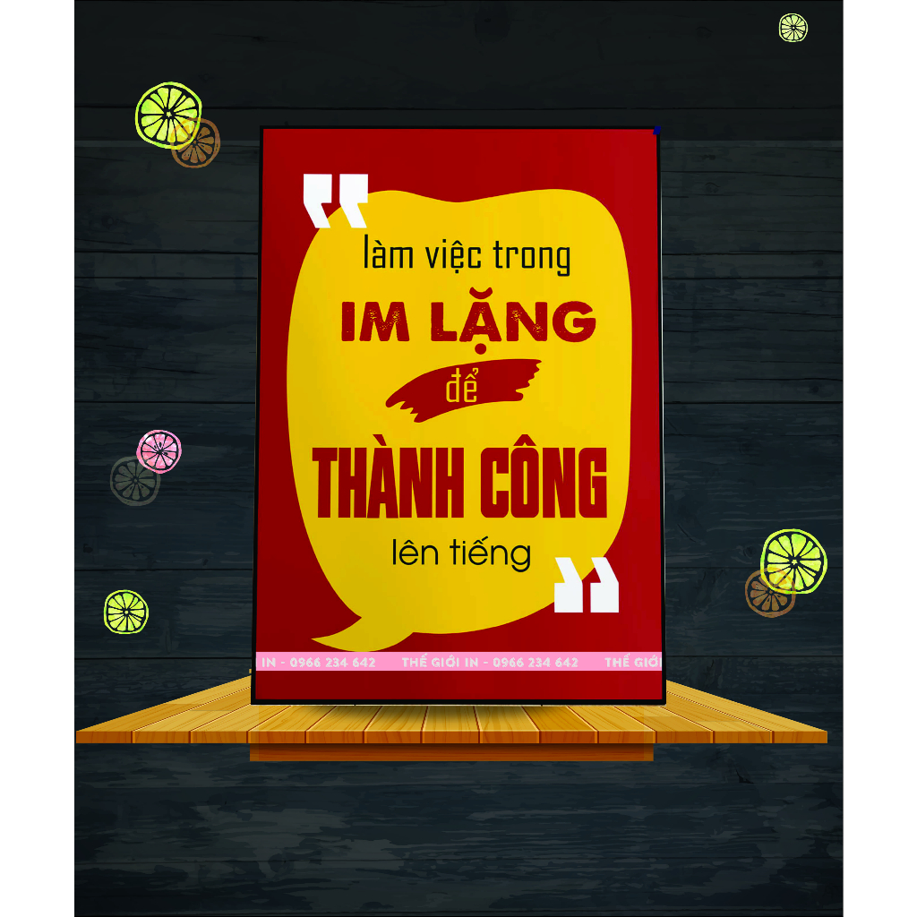 Slogan decor dán tường, tranh động lực trang trí bàn làm việc chất liệu formex dày 5mm P2