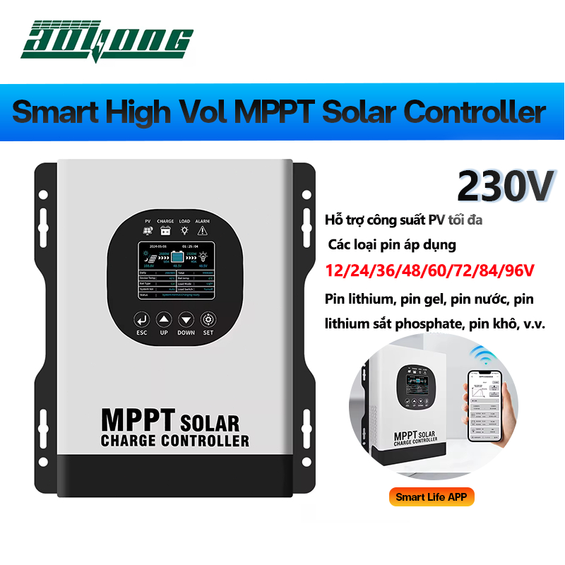 AOYANG Smart MPPT Solar Controller Bộ điều khiển điện áp cao Kiểm soát WIFI 12-96 Volt  Hỗ trợ công 