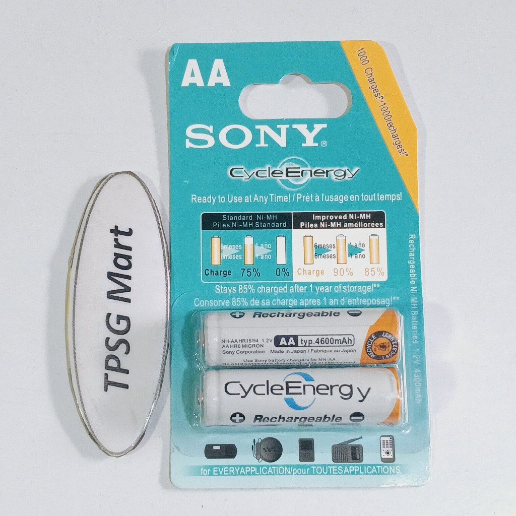 Pin sạc AA SONY CycleEnergy / Vĩ 2 Viên (Pin sạc AA)