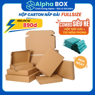   Combo 10  Hộp carton nắp gài FULL SIZE hộp giấy nắp gài gói hàng hóa cứng cáp giá rẻ - ALPHA BOX 