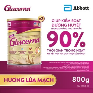  Combo 2 Sữa bột Glucerna hương lúa mạch 800g dành cho người bị tiểu đường 
