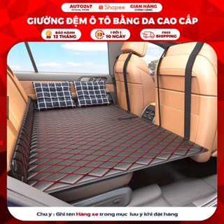 Giường đệm 6D ghế sau ô tô bằng da cao cấp, Nệm xe hơi 6 lớp bằng da gấp gon thông minh Auto247 SKU11