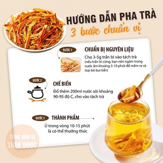Trần bì 100g, vỏ quýt sấy khô, sạch, thơm, pha trà, làm mứt, hỗ trợ giảm ho, tiêu đờm