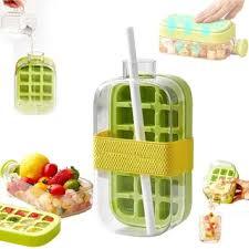 Bình nước 2 trong 1 kèm Khuôn Làm Đá Silicon tiện lợi, Có Nắp Khay Đá Có Thể Tái Sử Dụng, Cốc uống nước kèm làm đá