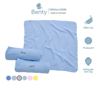 Khăn tắm BENTY thấm hút mồ hôi tốt cho bé, combo 2 khăn an toàn cho làn da của bé