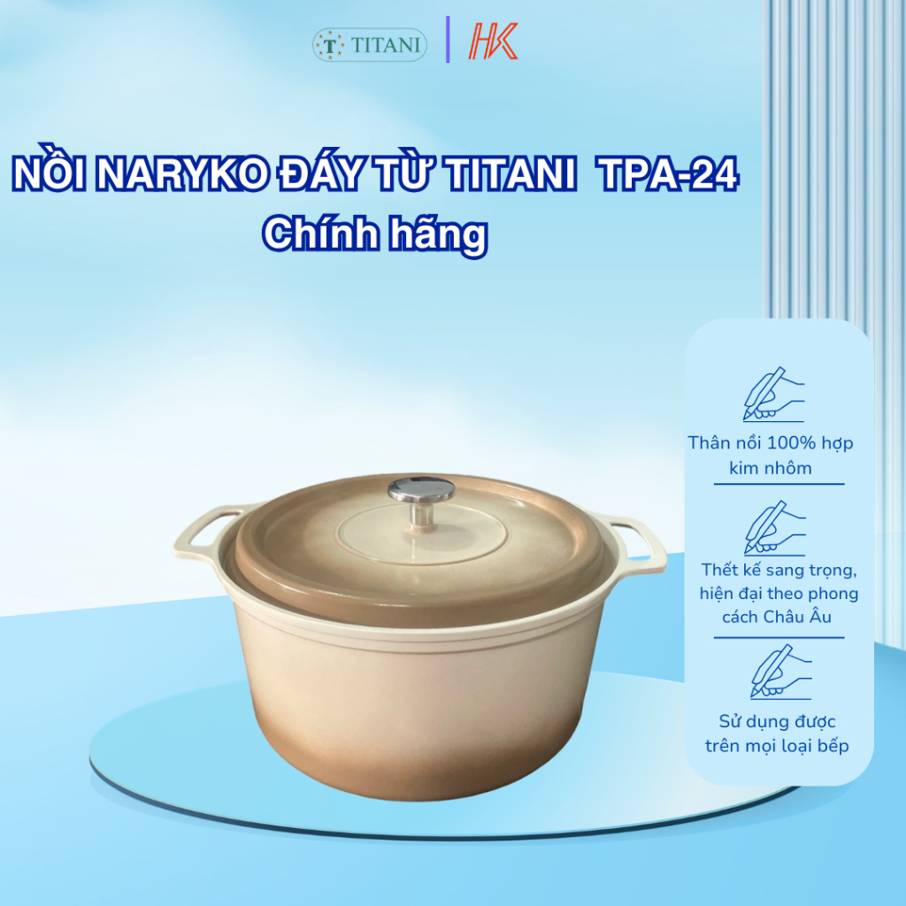 Nồi Naruko đáy từ TITANI TPA-24 (size 24 cm) Chính hãng