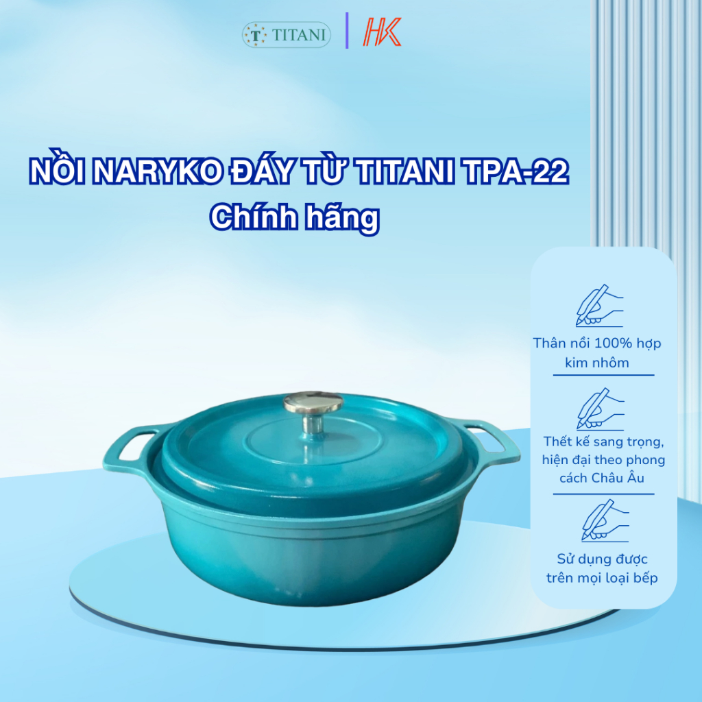 Nồi Naruko đáy từ TITANI TPA-22 ( size 22 cm) Chính hãng