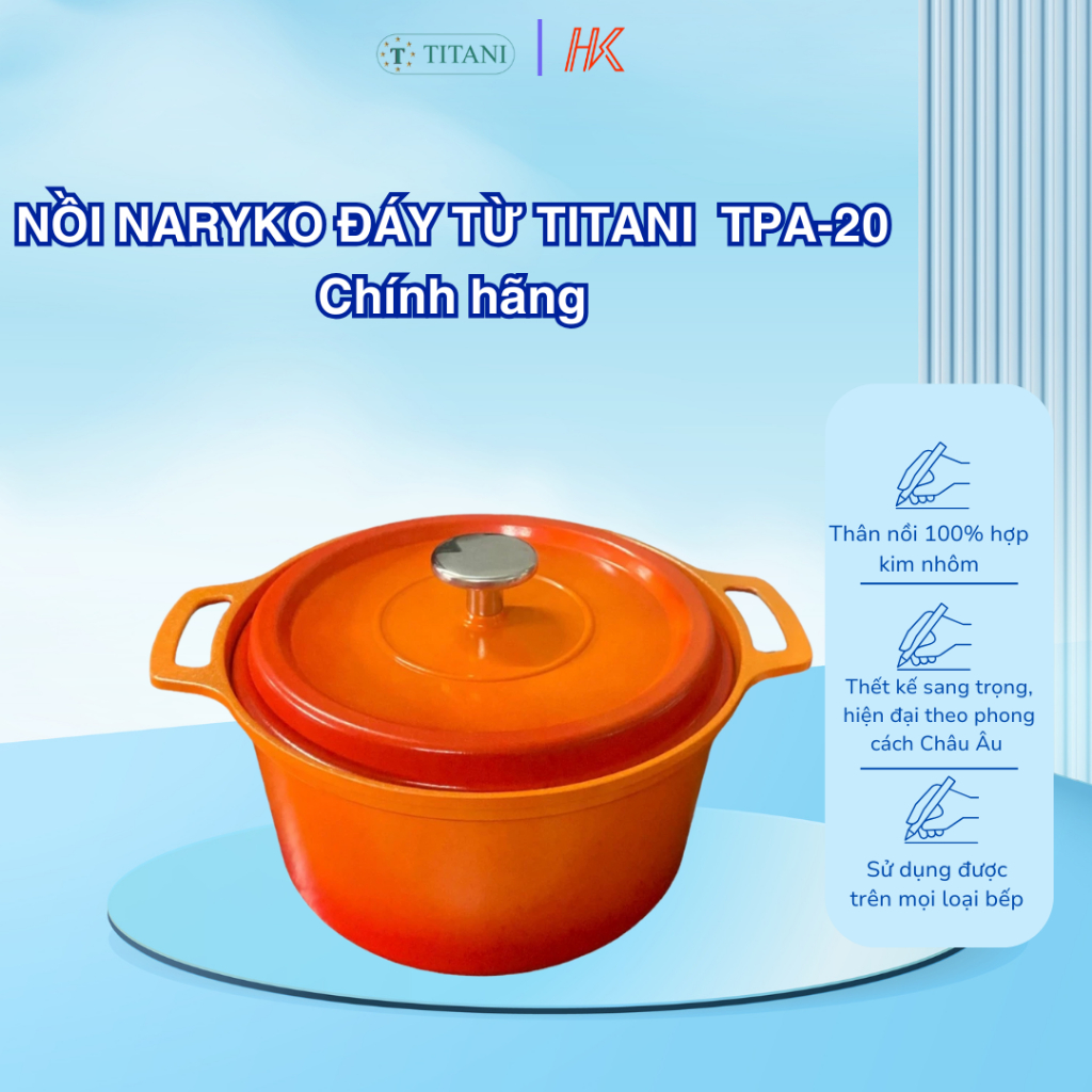 Nồi Naruko đáy từ TITANI TPA-20 size  ( 20 cm)  chính hãng