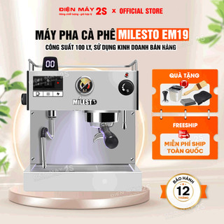   HCM-Hàng sẵn  Máy Pha Cà Phê Máy Pha Cafe Milesto EM19 Sử Dụng Bán Hàng GĐ Văn Phòng Công Suất 100-120 Ly - Giá Tốt 