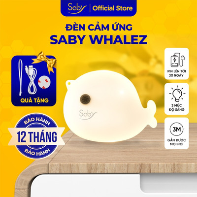 Đèn Ngủ Pin Cảm Ứng Chuyển Động Whalez Saby, 3 Chế Độ Màu, Pin Lên Tới 30 Ngày, Gắn Được Mọi Nơi