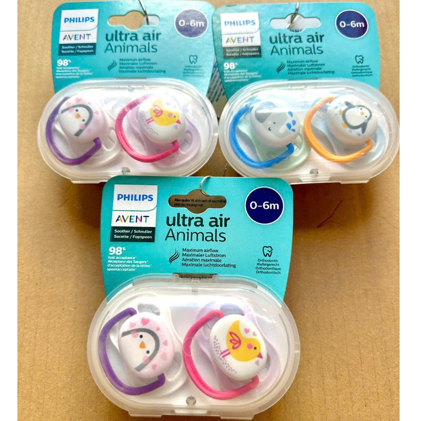 Ti Giả / Ti Ngậm Thông Khí Avent Ultra Air Chỉnh Nha Cho Bé 0-6 Tháng Và 6-18 Tháng Siêu Mềm