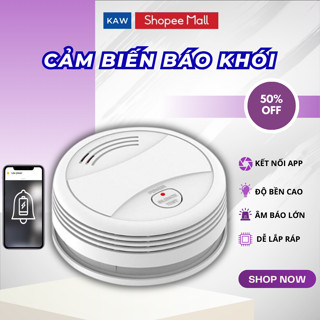 Cảm Biến Khói Chống CháyThông Minh Tuya WiFi -KAW, Âm Thanh To, Dễ Dàng Lắp Đặt, An Toàn