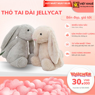 Gấu Bông Thỏ Tai Dài JellyCat Cao Cấp Size 40cm, Thú Nhồi Bông Thỏ Hoạt Hình Dễ Thương H15