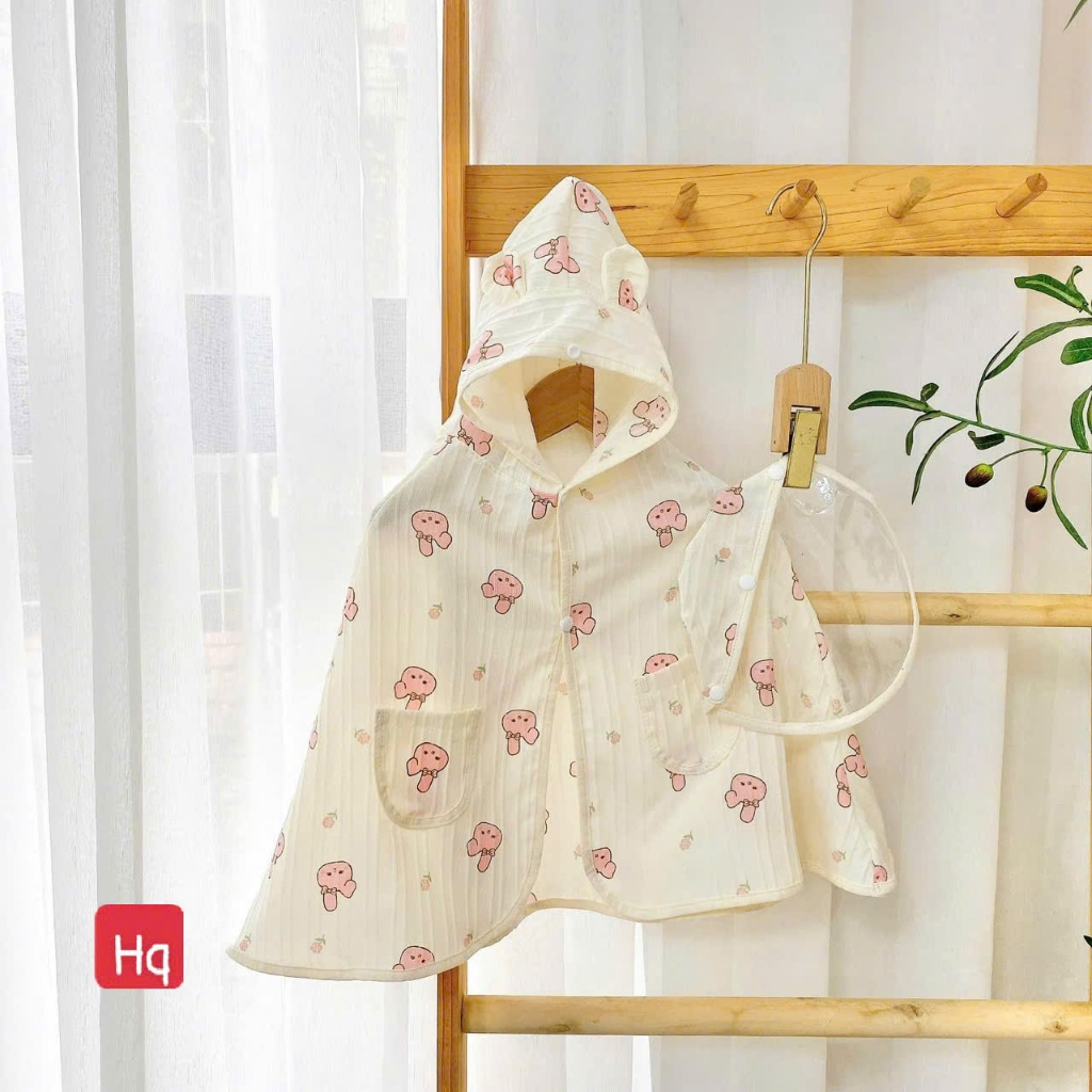 (Sale) Áo Choàng chống nắng chất gân đũi mát Kèm kính chống nắng Free Size cho bé 0-18 tháng