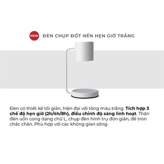 Đèn Chụp Đốt Nến Hẹn Giờ 4Home - Màu Trắng