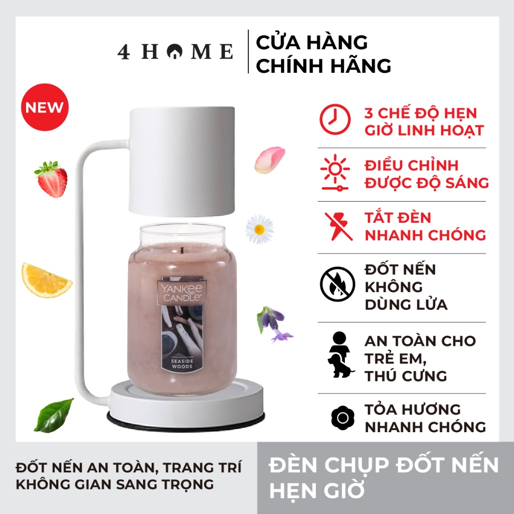 Đèn Chụp Đốt Nến Hẹn Giờ 4Home - Màu Trắng