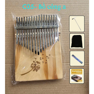 Đàn kalimba gỗ giá rẻ 17 phím GOGOM khắc hình lazer bền bỉ âm thanh vang chuẩn tặng Túi đựng đàn kalimba