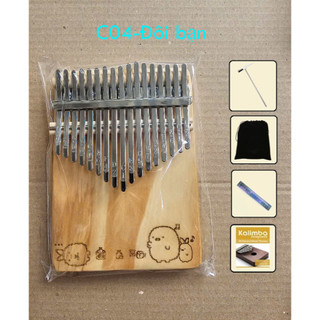 Đàn kalimba gỗ giá rẻ 17 phím GOGOM khắc hình lazer bền bỉ âm thanh vang chuẩn tặng Túi đựng đàn kalimba
