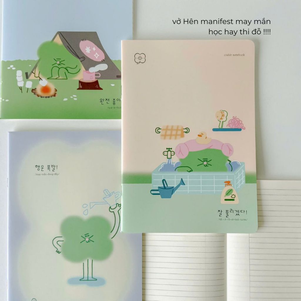 Tập Kẻ ngang B5 Crabit HÊN Collection 80 trang giấy 80gsm không thấm nhòe