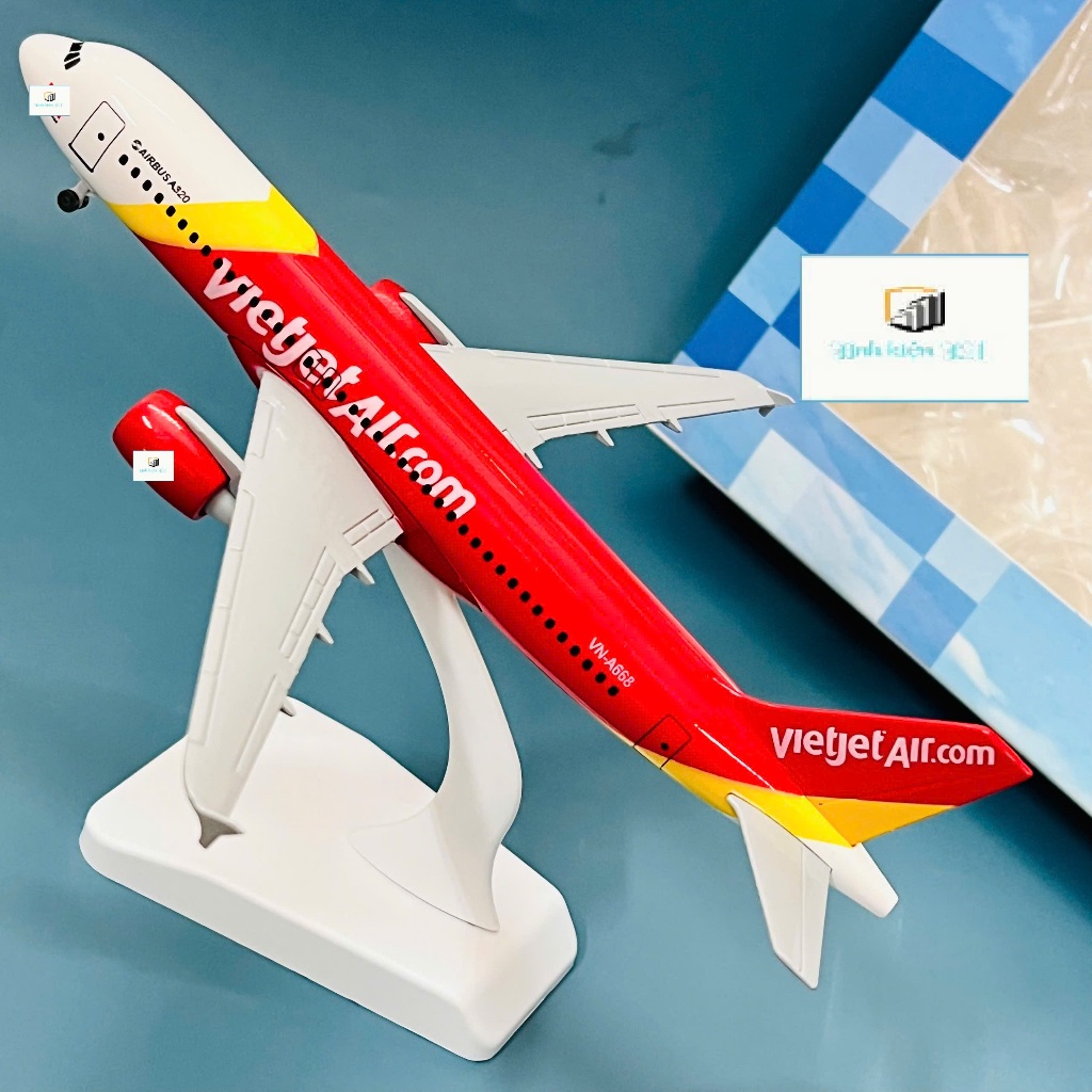 MÔ HÌNH MÁY BAY VIETJET AIR  CÓ BÁNH XE CHUẨN ĐẸP FULLBOX