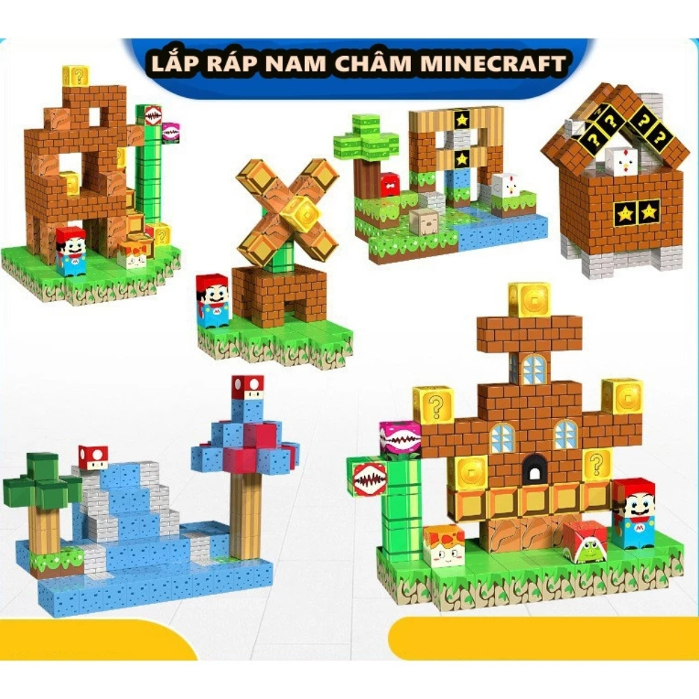 Đồ chơi khối nam châm từ tính cho bé xếp hình nam châm block 2x2 cm lực hút cao cấp