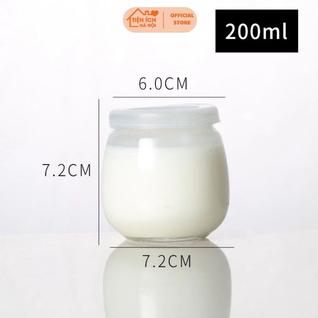 Combo 6 Hũ Thủy Tinh Làm Sữa Chua Có Nắp Đậy Cao Cấp - Lọ Thủy Tinh Chứa Sữa Chua Dẻo Tiện Lợi