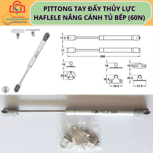 PITTONG TAY ĐẨY THỦY LỰC HAFELE NÂNG CÁNH TỦ BẾP 60N (6KG)