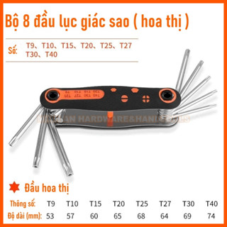 Bộ hoa thị - Lục giác gấp [CAO CẤP] thép CRV - Bộ hoa khế, lục giác gập gọn vặn ốc xe đạp, xe máy