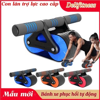  Con Lăn Tập Cơ Bụng 2 Bánh Công Nghệ Mới Có Phanh Lò Xo Trở Về + Tặng Thảm Lót Đầu Gối 