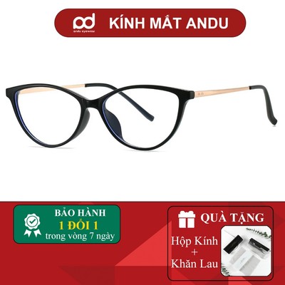 Gọng kính cận thời trang nam nữ ANDU dáng mắt mèo chất liệu nhựa phong cách Hàn Quốc - 86075