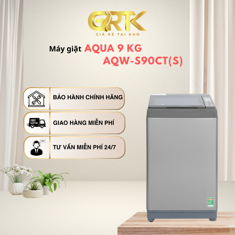 Máy giặt Aqua 9 kg AQW-S90CT(S)