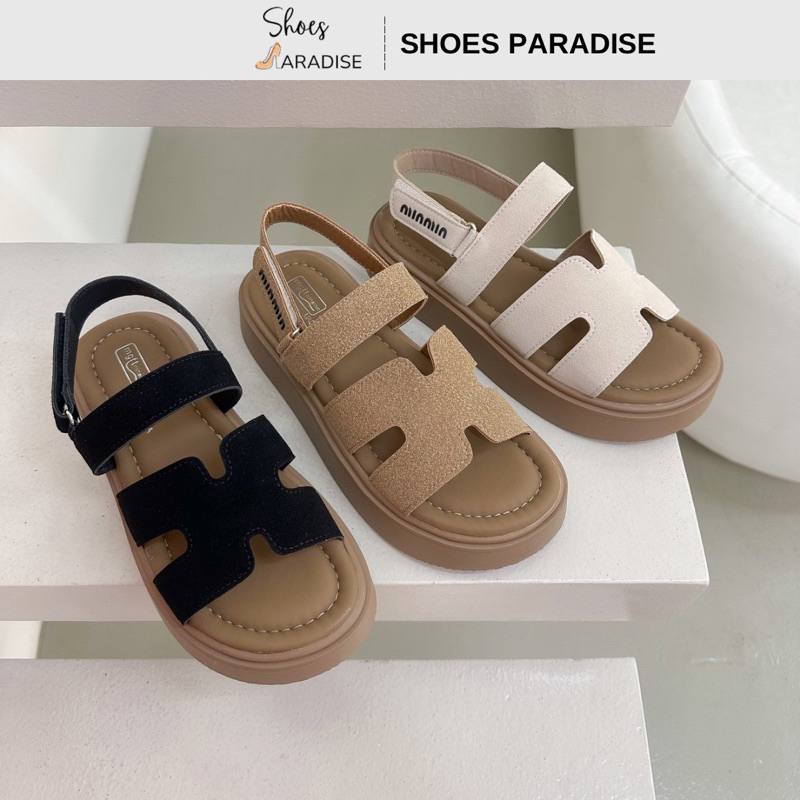 Sandal nữ quai hậu thời trang mềm, êm, đi học, dạo phố màu đen, kem, nâu Shoes Paradise SD041