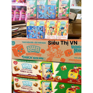 Thùng Sữa Kun Thạch Lúa Mạch, vị Cam 48 Hộp x 100ml (Có Thẻ Đổi Quà)